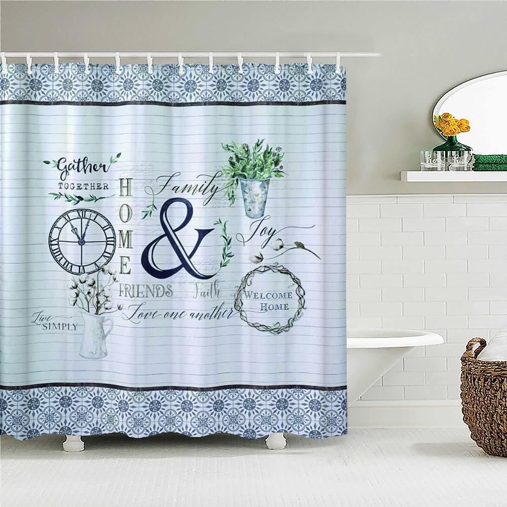 Листья Растение Дерево лист Маленький Свежий Шторки для душа Штора для ванной Ткань Водонепроницаемый Полиэстер Декор Экран для ванны с крючками