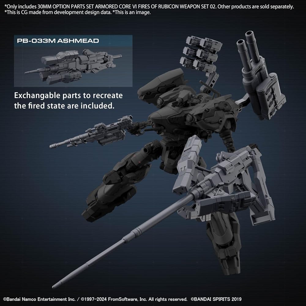 Bandai Spirits 30MM Armored Core VI Fires of Rubicon Weapon Set 02 Color-Coded Plastic Model Kit