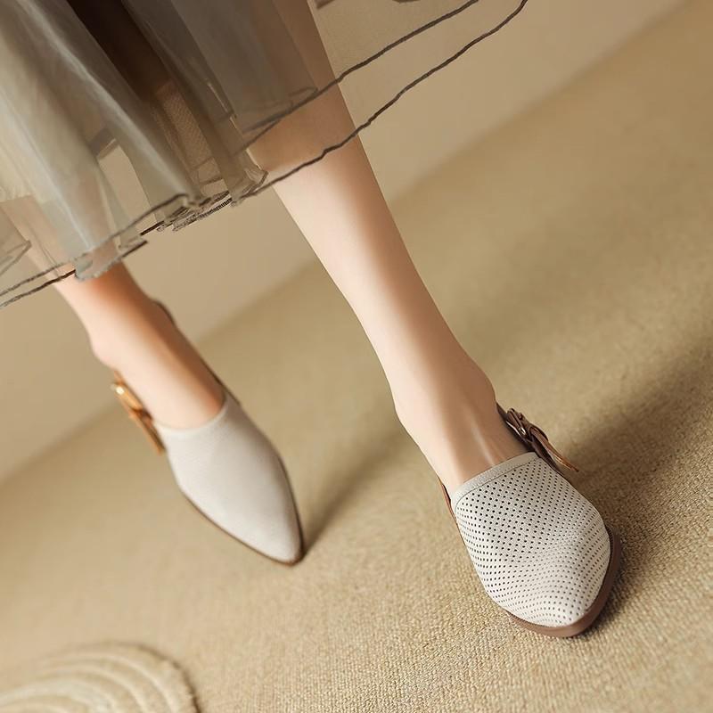 Модные женские сандалии Новый стиль Популярные черные с острым носком на плоской подошве Модные лоферы Простые черные Роскошные женские туфли Zapatos Mujer