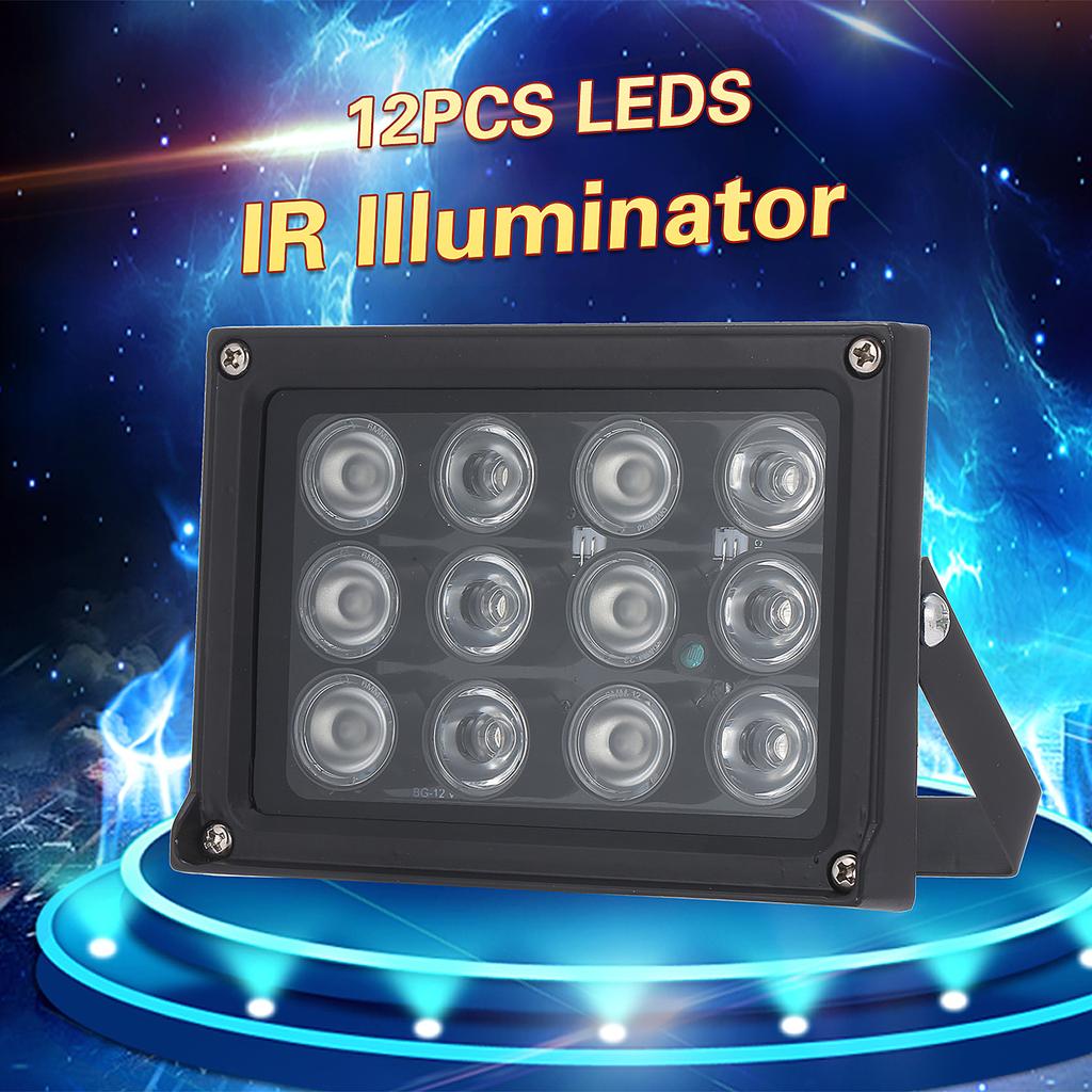 12pcs Array IR LEDS IR Illuminator Lamp Fill Light Night Vision Wide Angle Long Range Outdoor IP65 Waterproof for CCTV Camera