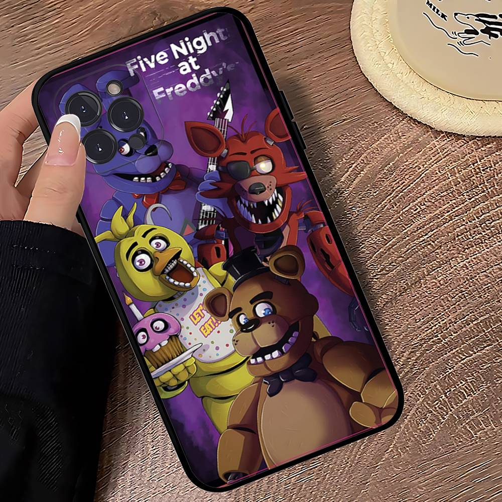 Игра F-Five N-Nights At F-FreddyS Для iPhone 17 16 15 14 13 12 11 Pro Max Plus Ударопрочный Черный Мягкий Чехол для Телефона