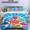 3pcs B-Baby Shark pattern bedding set duvet cover set includes duvet cover &pillowcases,perfect all season bedroom decoration&gift