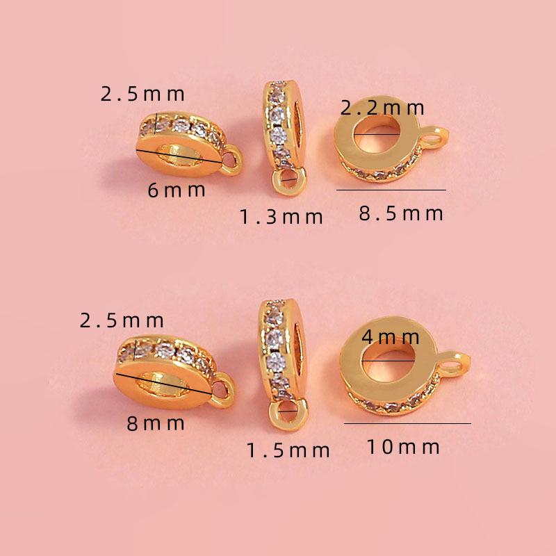 Набор для изготовления ювелирных изделий с позолотой и цирконами DIY: Кольца-соединители и бусины-разделители для кулонов, браслетов и ожерелий