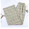 VEZFAA Women's Fashion Casual Plaid Print High Waist Trousers Pants & Capris