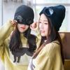 Women's Winter Hat Neck Set Plush Windproof Glasses Warm Ear Protector Cap Knitted Hat