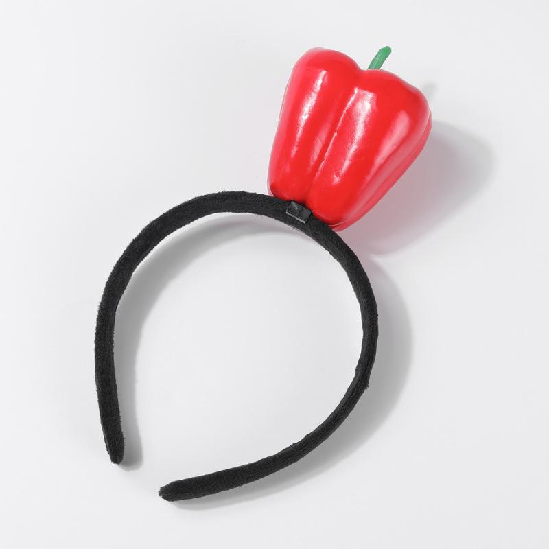 Креативные 3D-ободки для волос с овощами: Аксессуары для волос из моркови, перца, баклажана и зеленых овощей для женщин