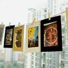 10Pcs 3Inch Paper Frame with Clips Rope Frame Pictures DIY Hanging Picture Album Wall Photo Frame