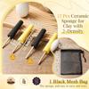 12Pieces Ceramic Tool Accessories Pottery Sponge Tool with Wood Handle Pottery Trimming Tool For Pottery Clay Shaping