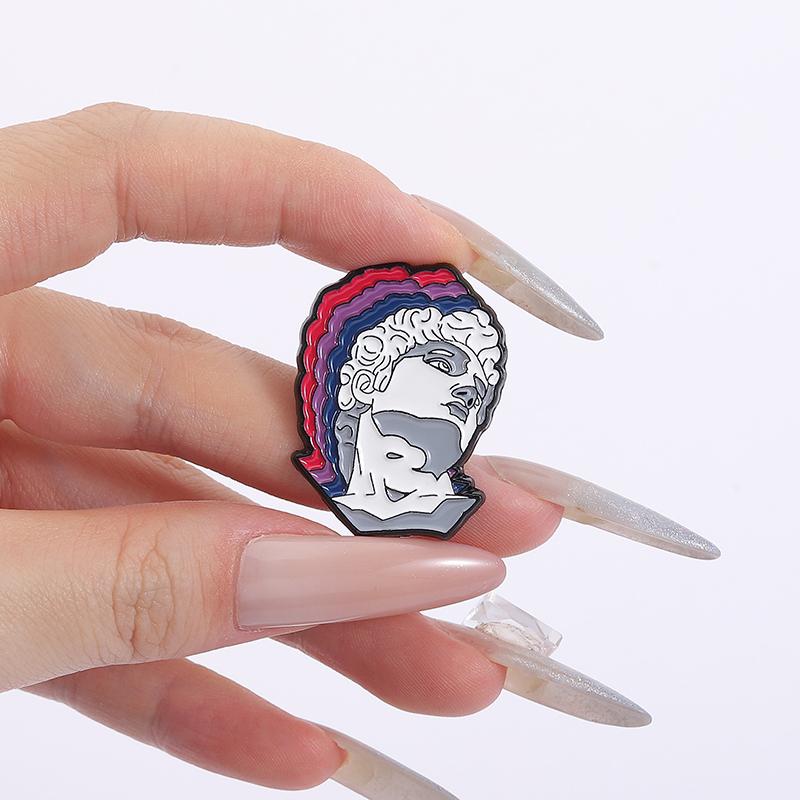Art Sculpture Head Enamel Pins Custom Creative Celebrity Brooches Lapel Badges Clothes Funny Jewelry Gift for Friends