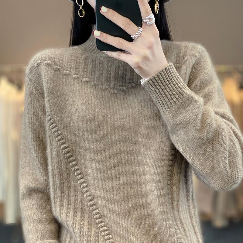 Женский кашемировый свитер Qinghe кашемир 30% кашемир 70% шерсть осенне-зимний пуловер теплый и модный