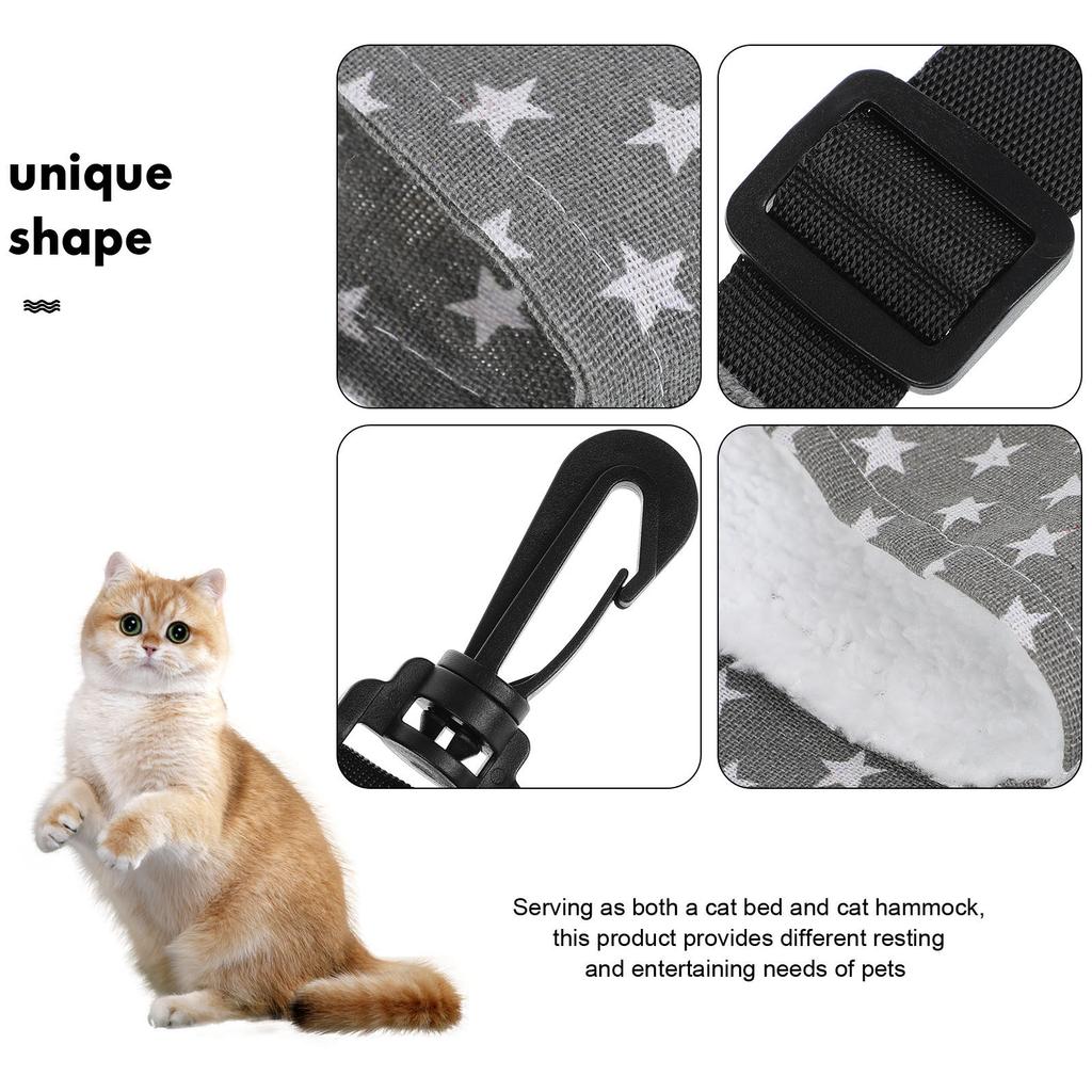 2Pcs Cat Hammock Hanging Bed Adjustable Soft Cloth Pet Swing Indoor Cat Bed Cage Accessory Comfortable Resting Hammock