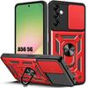 Protective Case - BOOLING - for Samsung Galaxy A56 5G - Red - Support Ring - Camera Protection