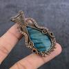 Labradorite Handmade Copper Wire Wrap Jewelry Pendant 2.76" Q8l10
