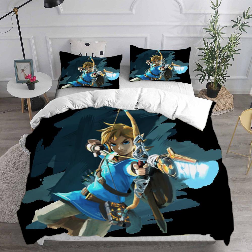 Anime Legend of Zelda Comforter Quilt Bed Cover Duvet Cover Pillow Case 2-3 Pieces EU Single EU Double US Twin Sets Kids Adult