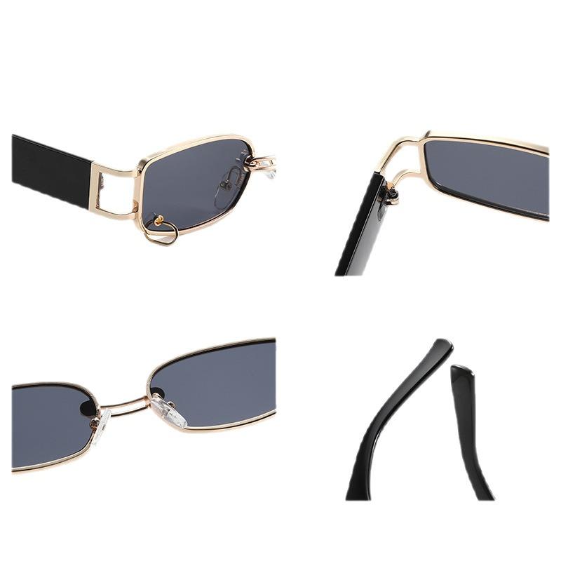 Модные Панк Квадратные Солнцезащитные Очки Женские Роскошный Бренд Маленькая Оправа Солнцезащитные Очки Женские Прямоугольные Металлические Зеркальные Feminino