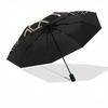 "Forever in the Halls of Valhalla" Norse Viking Warrior Sticker Umbrella, Cute Umbrella with Cute Design, Portable 3-Fold Compact Umbrella for Men & W
