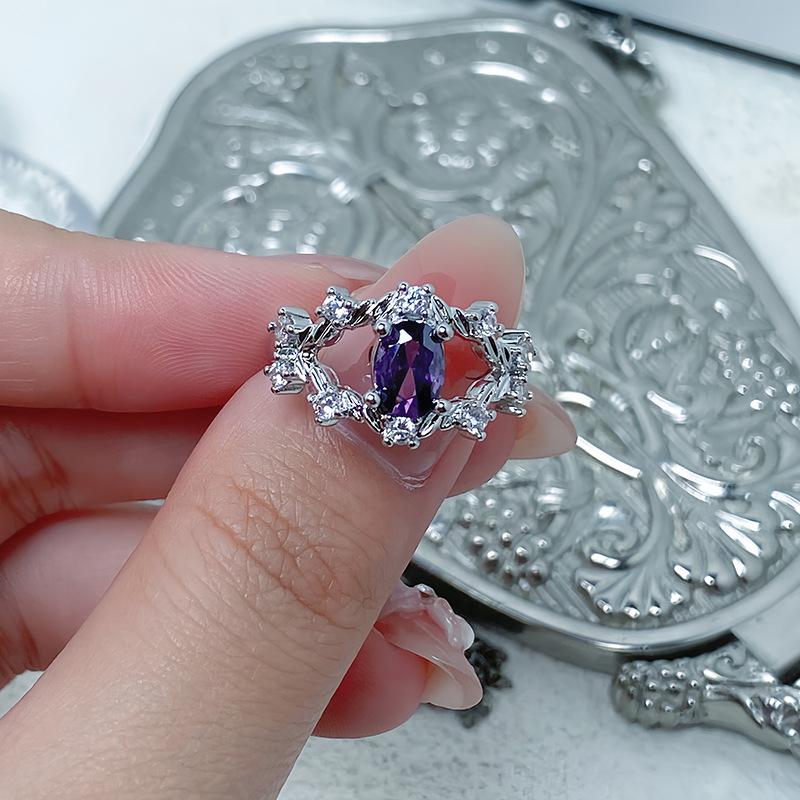 Фиолетовое Кольцо-Кольцо Сокровище Цир***** , Легкая Роскошь, Высокий Стиль, Изысканное Супер Сказочное Кольцо с Характером