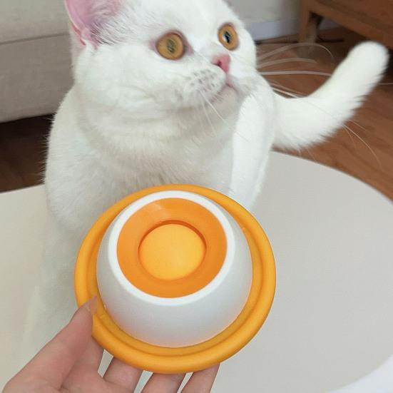 Миска для лизания для питомцев, диспенсер для жидкого лакомства, лизательный мяч для собак, нескользящая миска-медленееда с вращающимся шариком