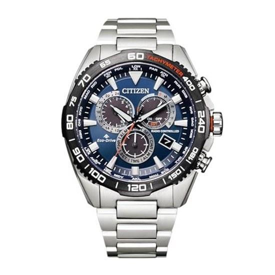 ЧАСЫ CITIZEN PROMASTER Eco-Drive с радиоконтролем (Серебристый Бизнес Водонепроницаемый Мужской) Радио-солнечные наручные часы серии LAND CB5034-82L