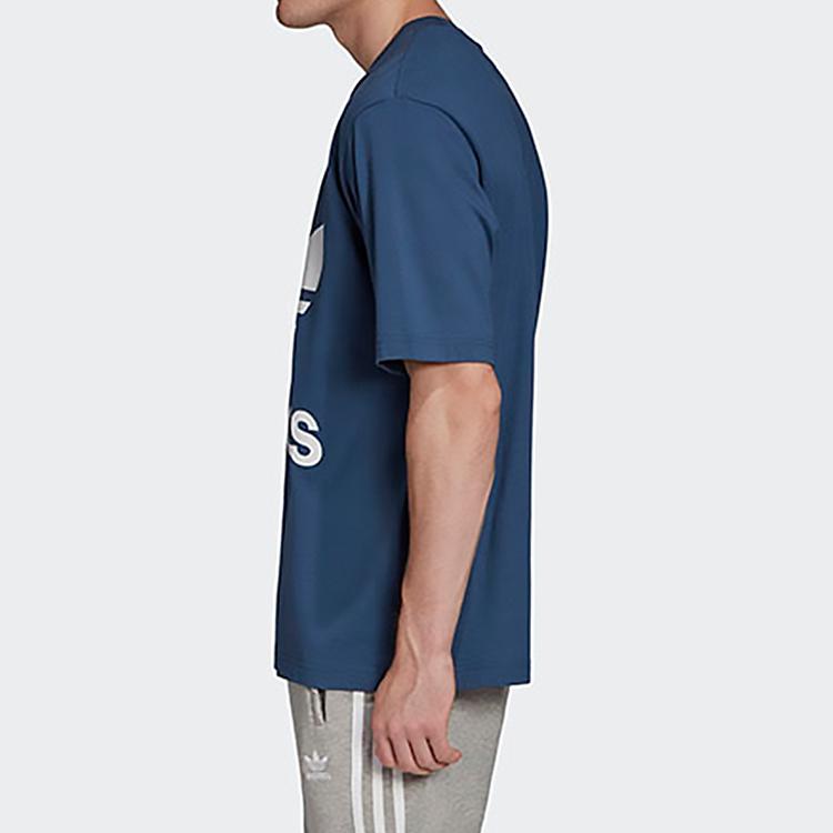 Adidas Футболка с коротким рукавом и круглым вырезом Originals Trefoil, мужская, униформа, синяя FM3795