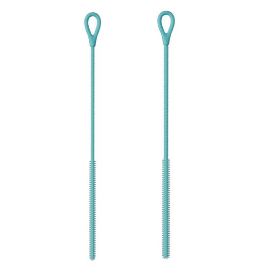 Набор из 2 силиконовых щеток-соломинок для глубокой очистки от пятен от пищевого чая с молоком