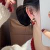 Серьги-гвоздики с жемчугом в виде цветка с серебряной иглой - Французский ретро, Легкая роскошь, Модный, простой, универсальный дизайн