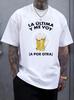 Unisex Dark Gray Cotton Crew Neck Tee Spanish Beer Mug Text Print Loose Short Sleeve Bar Party Drinking Casual Summer Unisexs Shirts