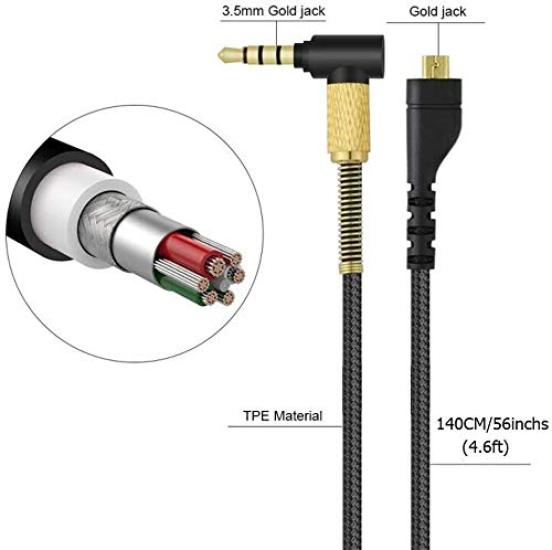 Arctis 7 Cable Replacement Audio Cord Inline Microphone and Remote Volume Control Compatible with SteelSeries Arctis 7 Arctis 5 Arctis 3 Arctis 3