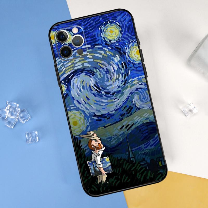 Чехол для телефона 'Звездная ночь' Ван Гога Для iPhone 16 Pro Max 12 13 Mini 11 14 15 Pro Max XR 16 15 Plus 16e Защитный чехол