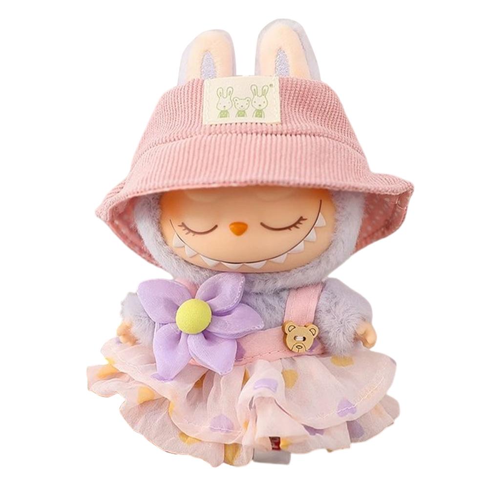 Мини-наряд для куклы Мягкий вязаный костюм-свитер с подвеской в виде камеры и обуви Комплект юбок Платье с кавайным мишкой для куклы 15-17 см