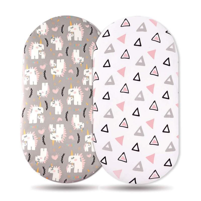 Soft Cotton Crib Fitted Sheet Newborn Baby Toddler Bedding Set Cartoon Print Breathable Safe A-Class