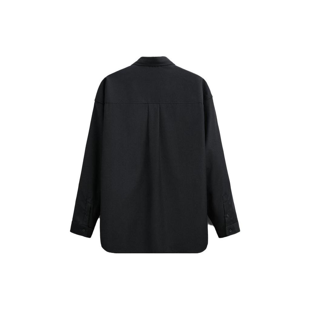Zara X Maison Special Collaboration Solid Color Pointed Collar Long Sleeve Shirt Men Shirts Black 09621600800-33