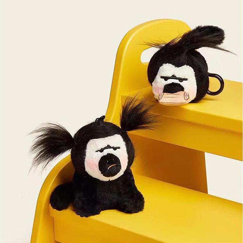 Милая плюшевая белая обезьянка с жареными волосами, декоративный брелок с заколками, расческой, забавная уродливая сумка, декоративная мягкая игрушка-кукла