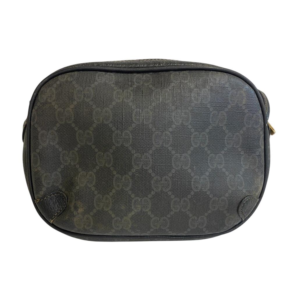 Gucci 066 Старая сумка-клатч Gucci линия Shelly с узором GG из кожи Наплечная сумка из серой кожи Женская Б/у