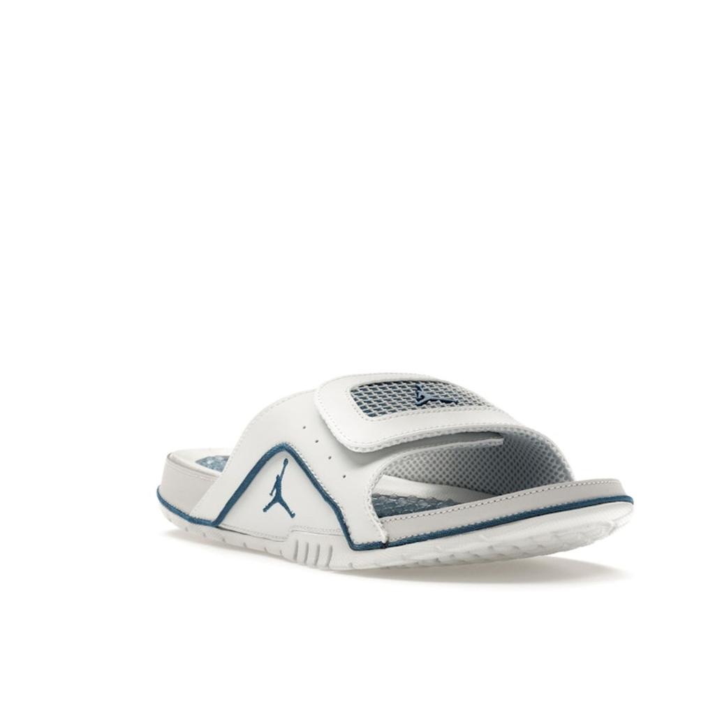 Air Jordan Hydro 4 Retro Slide Industrial Blue Мужские кроссовки Белый Молочный Нейтрально-серый 532225-141
