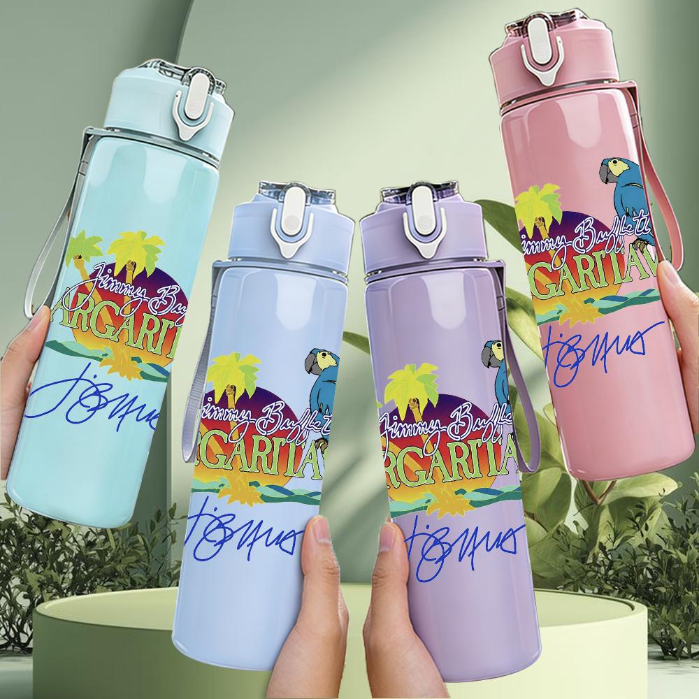 1PC Colorful Tropical Bird Floral Retro Print 750ml Portable Sports Water Bottle Leakproof Gym Outdoor Travel Drink Cup