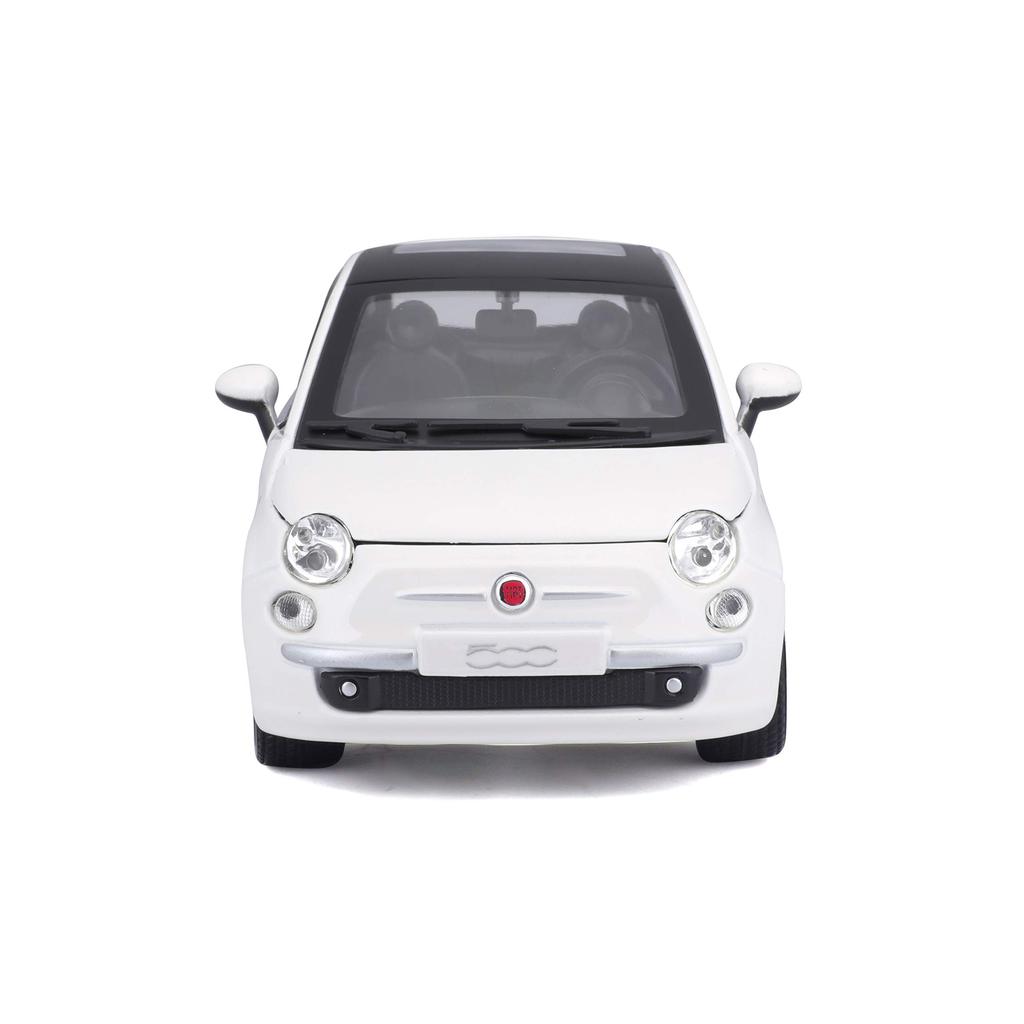 Bburago 1/24 Scale Fiat 500 2007 White / Diecast Model Car, Finished Product, 18-22106 [Parallel Import]