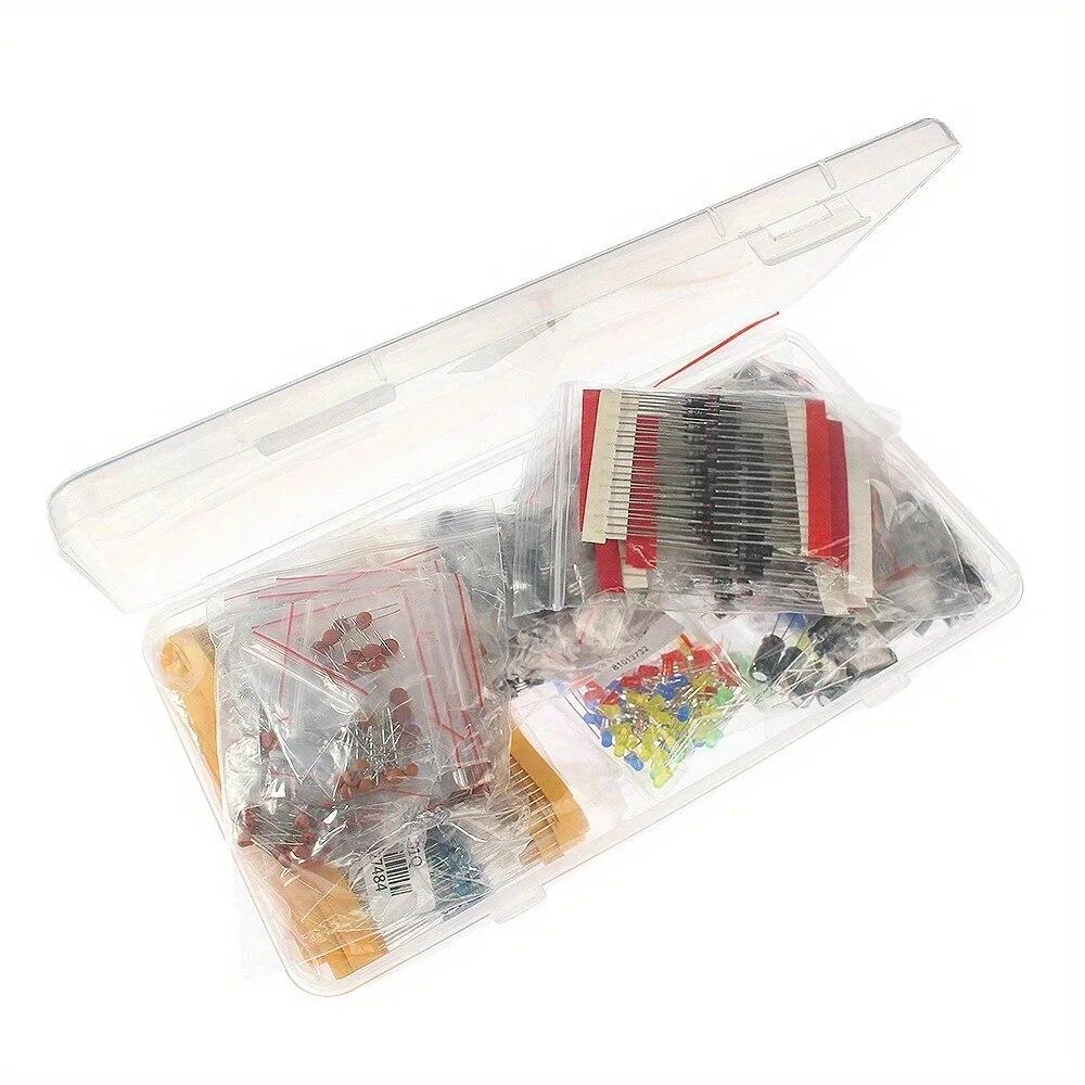7 типов электролитических конденсаторов, керамический комплект, резистор, светодиодные диоды, комплект транзисторов-diy Ассортимент, наборы электронных компонентов
