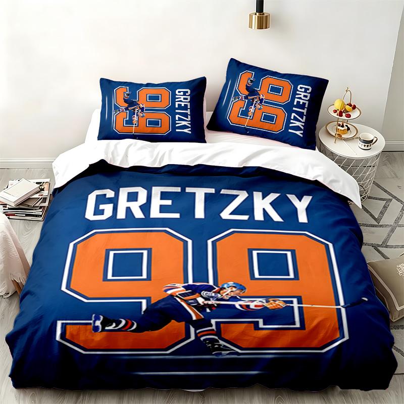 Набор Edmonton Oilers из 3 предметов Идеально подходит для спальни Удобный комплект постельного белья включает пододеяльник и две наволочки Идеальный подарок на день рождения или Рождество