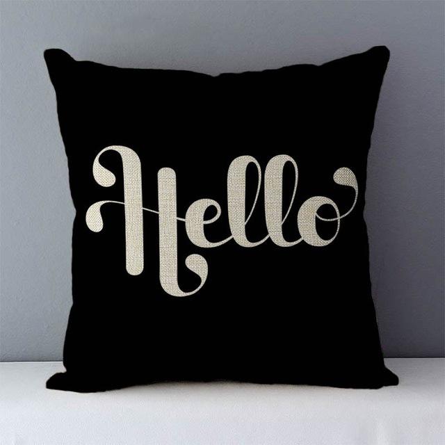 Popular Phrase Words Letters Printed Couch Cushion Home Decorative Pillows 45X45Cm Cotton Linen Square Cushions \"Love You More\