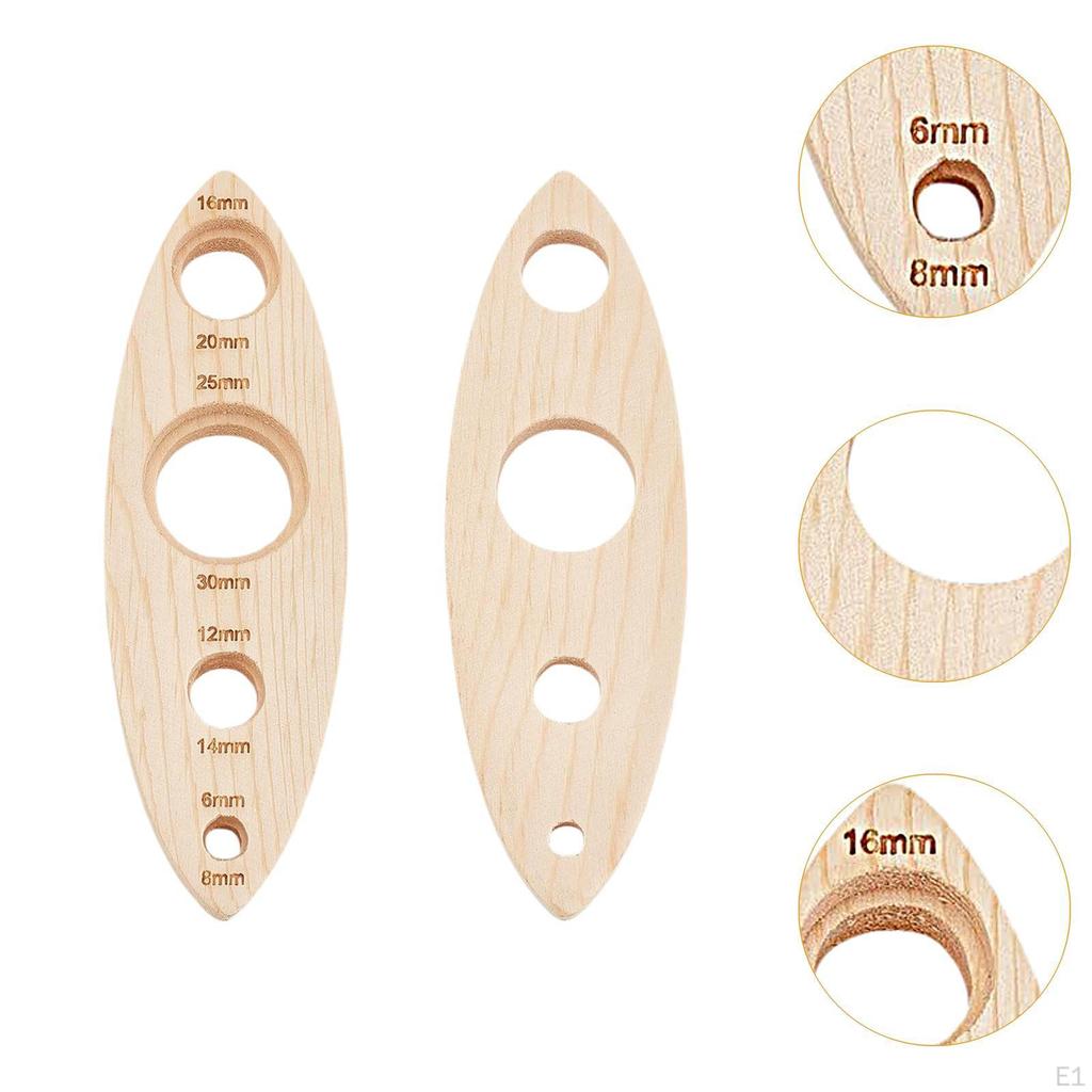 2x Doll Eye Auxiliary Tools Wood Eyeball Gauge Boards for Stuffed Animals Professional Insertion