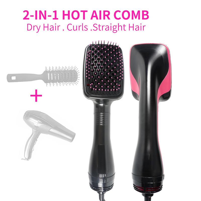Hair Dryer Hot Air Brush Styler and Volumizer Hair Straightener Curler Comb Roller One Step Electric Ion Blow Dryer Brush