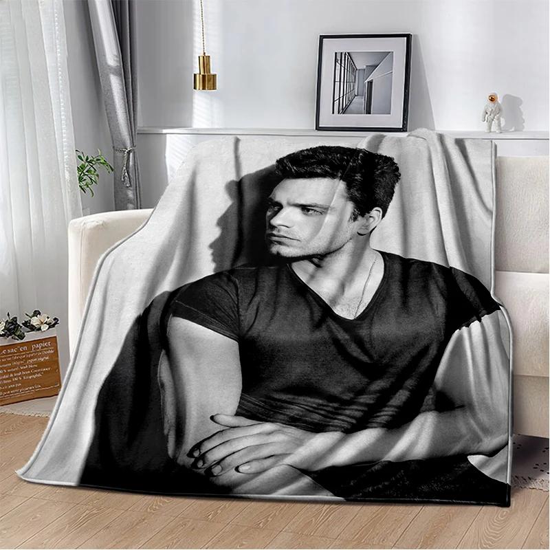 3D Плед из мягкого фланеля с Себастьяном Стэном, красивым актером, для кровати, спальни, дивана, пикника, Покрывало для дивана, офиса, подарок для детей