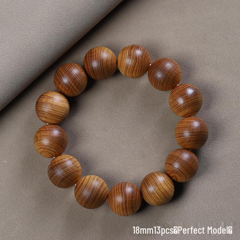 «Мужской браслет Taihang Aged Cypress — ювелирные изделия из черных масляных бусин Будды»