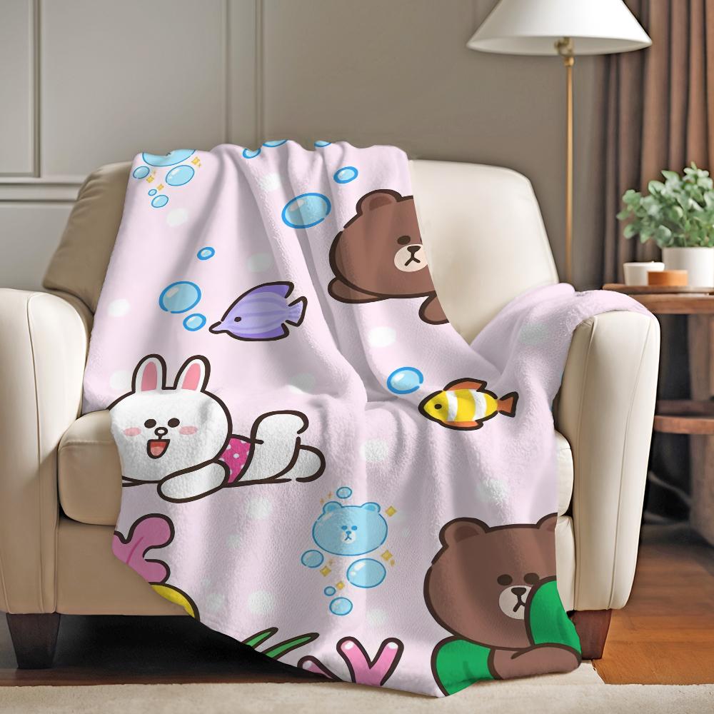 Fashion Cute L-LINE F-Friends Cartoon Blanket Warm Soft Suitable For Bedroom Sofa Bed Living Room Office Travel Camping Gifts