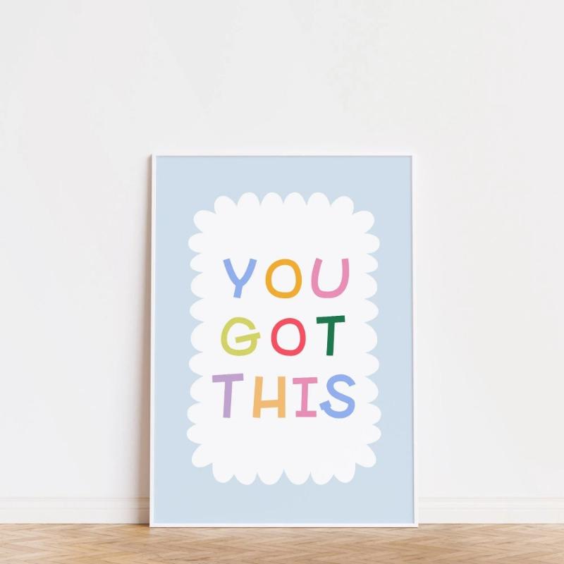 Красочный детский цифровой текст Вдохновляющие цитаты Постер Веселое вдохновляющее произведение искусства Позитивные цитаты для детей Декор для комнаты родителей