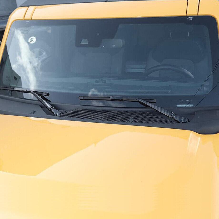 For 2021-2024 Ford Bronco Carbon Front Window Windshield Wiper Blade Cover Trim