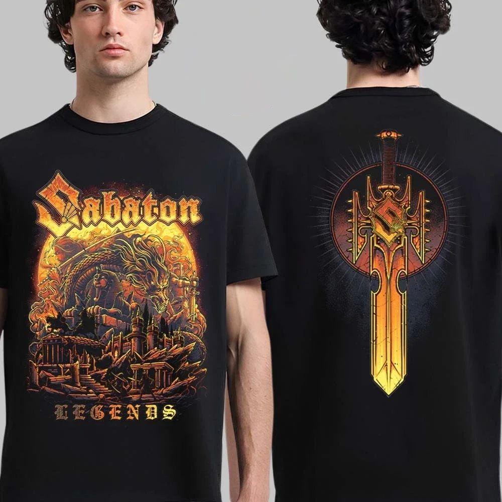 Rock Heavy Metal Tops The Sabaton Legend Tour Europe 2025 Tshirt Is A Genderfriendly Print Cotton Shortsleeved Tshirt Unisex