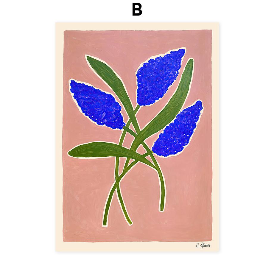 Абстрактные цветы Ваза Настенное искусство Постеры Принты Холст Декоративная живопись Украшение стены Фрески Картинки Бохо Декор для гостиной