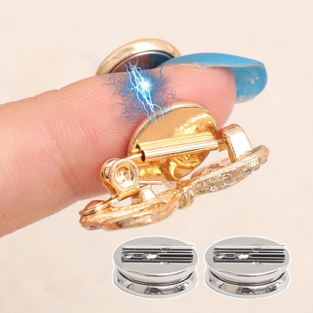 15Pcs Magnetic Metal Pin Brooch Converter Harm Free Clothing Magnet Buckle Brooch Converter For Scarf Clasp Name